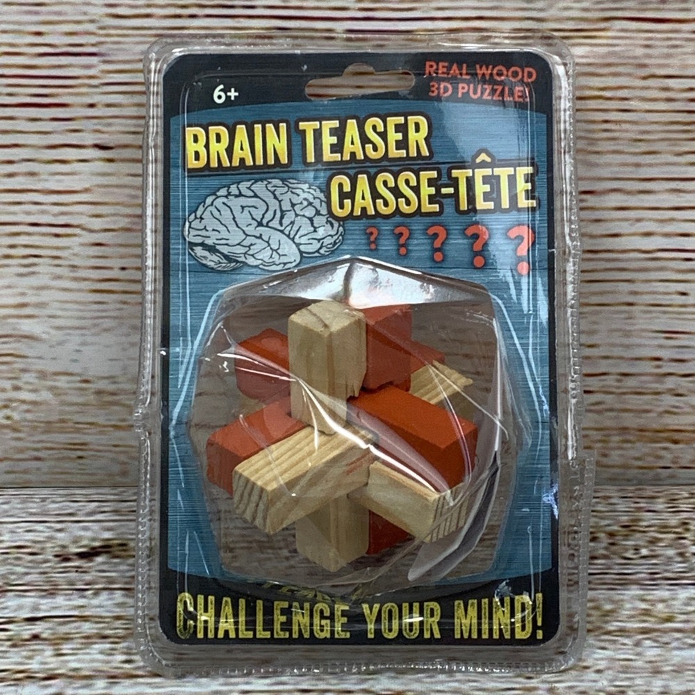 Real Wood Brain‎ Teaser Puzzle Challenge Your Mind New In Package